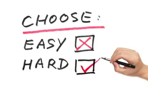 Choose between easy and hard Stock Photos