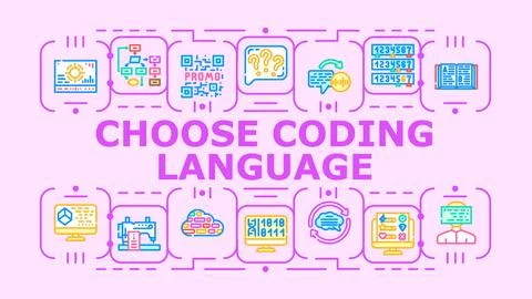 Choose coding language banner icon vector illustration Stockillustratie