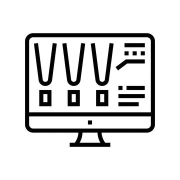 Choose color lighting on computer screen line icon vector illustration Stock Illustration