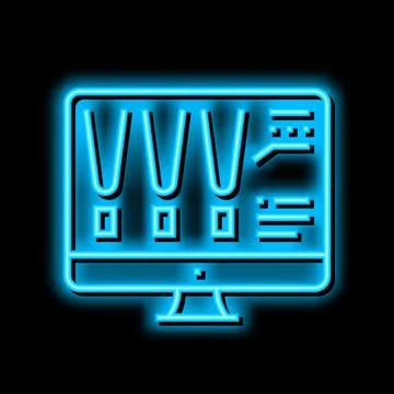 Choose color lighting on computer screen neon glow icon illustration Stock Illustration
