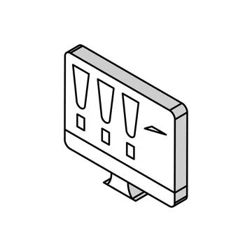 Choose color lighting on computer screen isometric icon vector illustration Stock Illustration