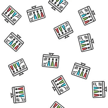 Choose color lighting on computer screen vector seamless pattern Stock Illustration