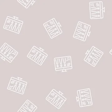 Choose color lighting on computer screen line seamless pattern Stock Illustration