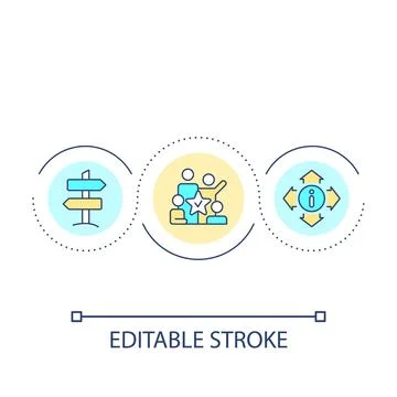 Choose company development ways loop concept icon Stock Illustration