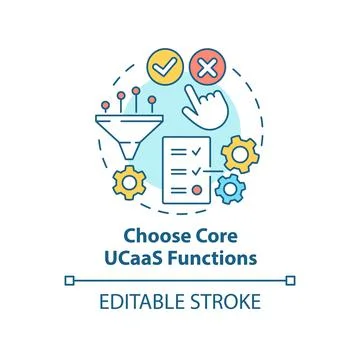 Choose core UCaaS functions concept icon Illustrazione stock