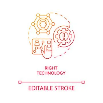 Choose correct technology red gradient concept icon Stock Illustration