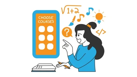 Choose courses motion graphic design animation. Online Course Activities videos Stock Footage 231288973