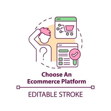 Choose ecommerce platform concept icon Illustrazione stock