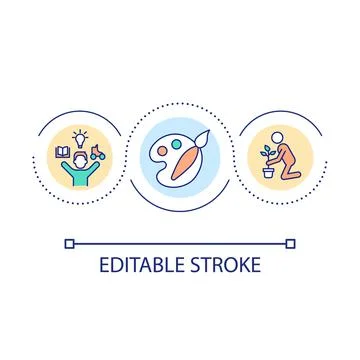 Choose inspirational hobby loop concept icon イラスト素材