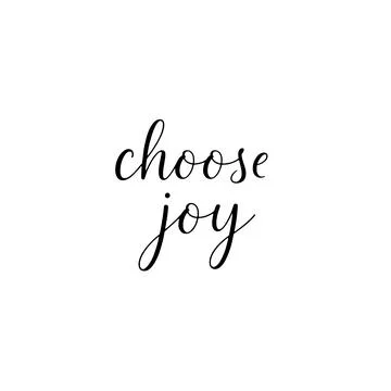 Choose Joy Inspirational Script Text On White Background Stock Illustration