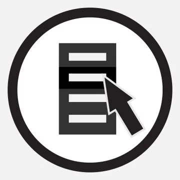 Choose from list cursor icon black white Ilustração Stock