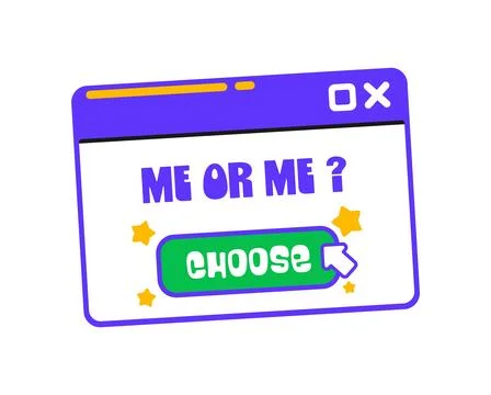 Choose me computer window Y2K groovy sticker Illustrazione stock