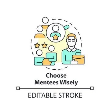 Choose mentees wisely concept icon Stock Illustration