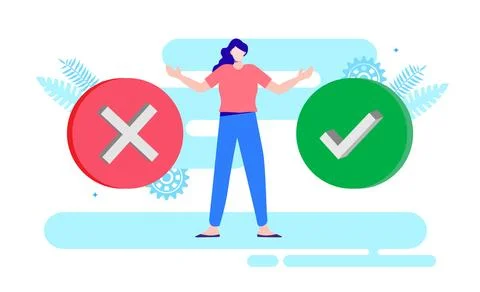 Choose the option, right or wrong Stock Illustration