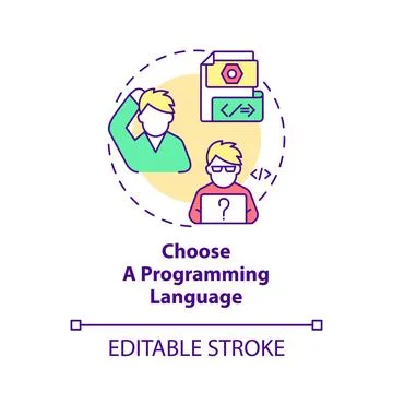 Choose a programming language concept icon 스톡 일러스트