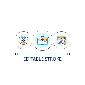 Choose reliable news source loop concept icon Stock Illustration