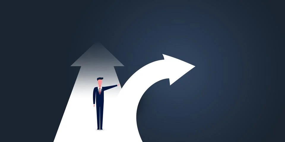 Choose the Right Direction Going Forward - Alternative Way, Business Decisi.. Stock Illustration
