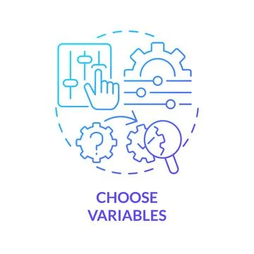 Choose variables blue gradient concept icon Stock Illustration