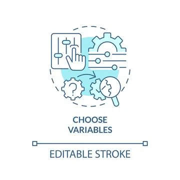 Choose variables turquoise concept icon Stock Illustration
