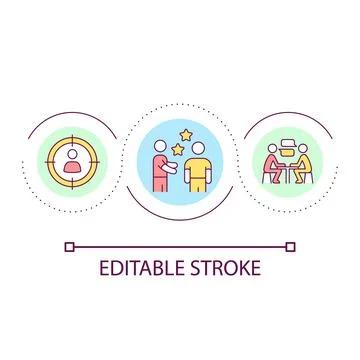 Choose who to network loop concept icon Ilustração Stock