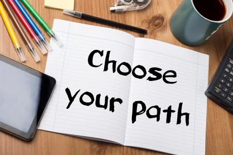Choose your path - Note Pad With Text Photos