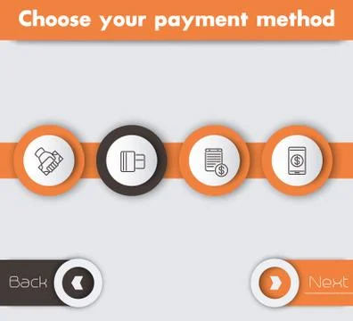 Choose your payment method, web page template, vector illustration Stock Illustration