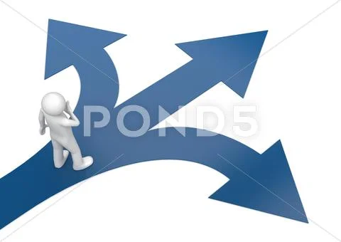 Choose your way (3d isolated characters, business series) Stock Illustration