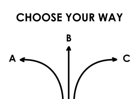 Choose your way concept with different arrows. Different plans, roads banner Stock Illustration