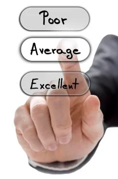 Choosing average on customer service evaluation form Stock Photos