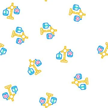 Choosing between conscience and money vector seamless pattern Stock Illustration