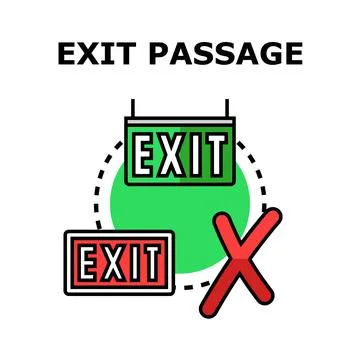 Choosing between correct and incorrect exit routes 库存插图