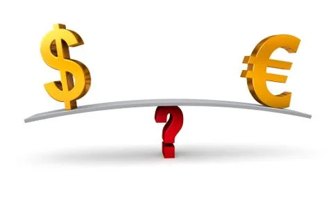 Choosing between the dollar or the euro Stock Illustration