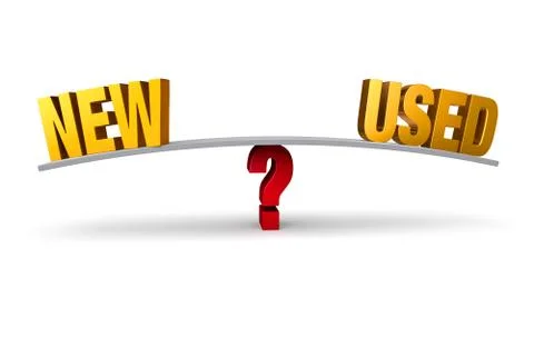 Choosing between new or used Illustrazione stock