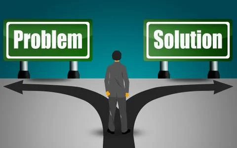 Choosing between problem and solution Illustrazione stock