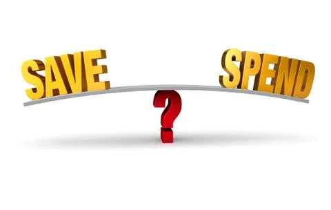 Choosing between save or spend Stock Illustration