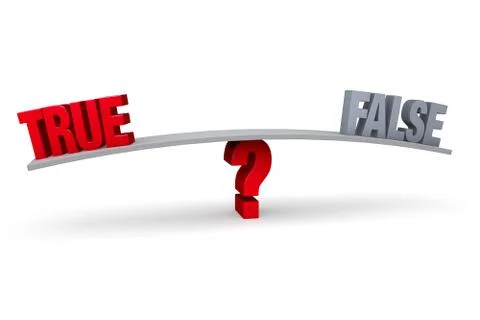 Choosing between true and false Stock Illustration
