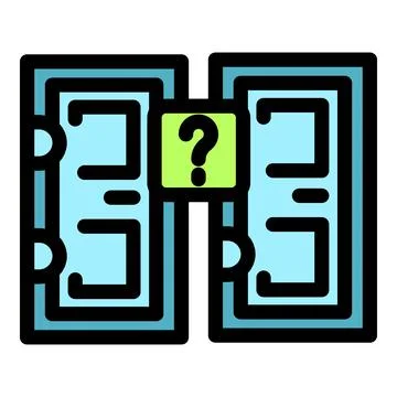 Choosing between two doors representing different career paths Stock Illustration