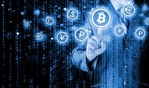 Choosing bitcoins Stock Illustration