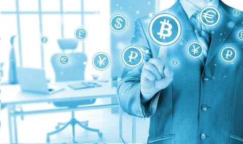 Choosing bitcoins Stock-Illustration