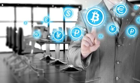 Choosing bitcoins Stock Illustration