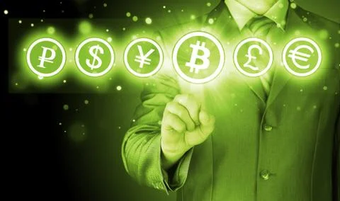 Choosing bitcoins Stock-Illustration
