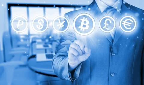 Choosing bitcoins Illustrazione stock