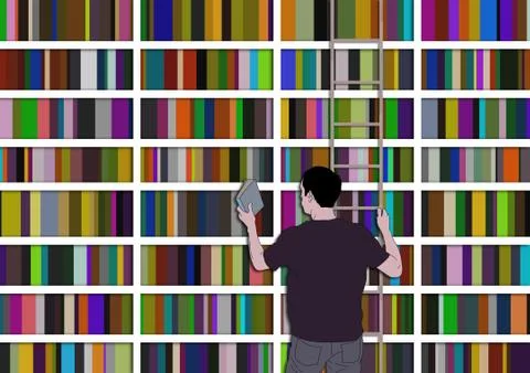 Choosing-book Stock Illustration