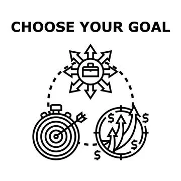 Choosing business goal direction for future progress イラスト素材