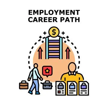 Choosing career path options leading to success and growth Stock Illustration