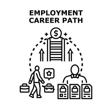 Choosing career path options leading to success and growth Stock Illustration