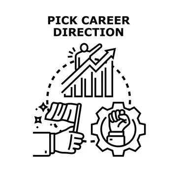 Choosing career path for professional growth and success Stock Illustration