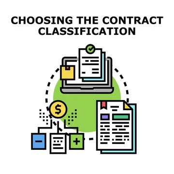 Choosing contract classification and financial management strategy Stock Illustration