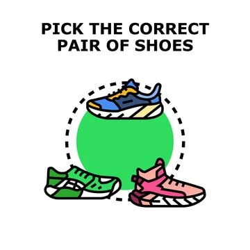 Choosing correct pair of shoes vector illustration 库存插图