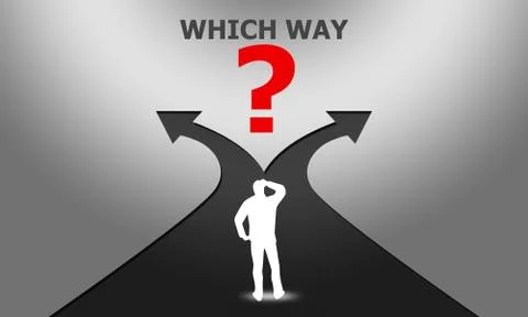 Choosing the correct pathway between left and right Illustrazione stock